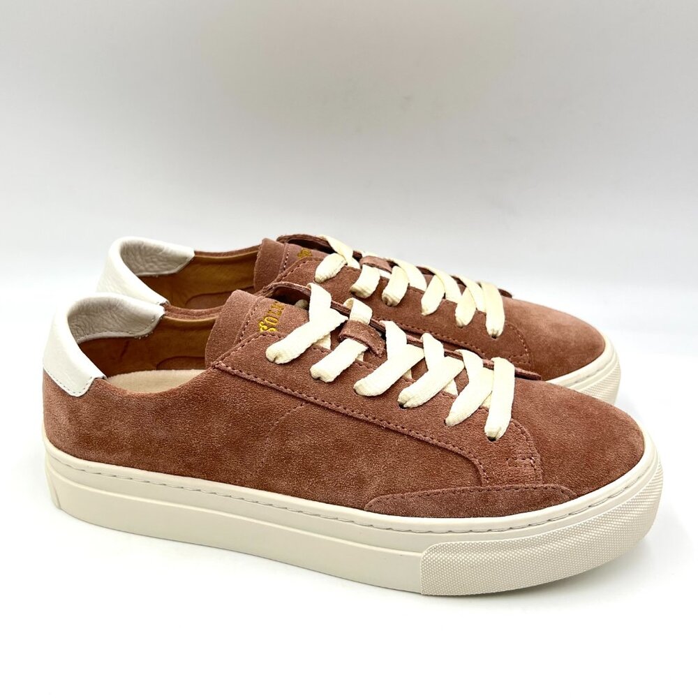 Soludos Womens Size 7 Mauve Warm Pinkish Suede‎ Leather Casual Sneakers Shoes